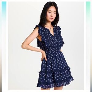 BB Dakota Navy Floral Blouse
